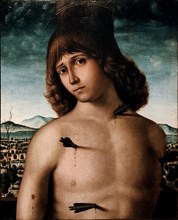 Saint Sebastian, c. 1490. Creator: Pietro de Saliba (active ca. 1497-1530).
