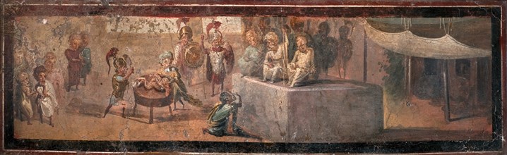 The Judgment of Solomon, 1st millennium. Creator: Roman-Pompeian wall painting.