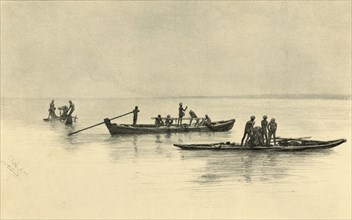 Fishing boats, Ceylon, 1898.  Creator: Christian Wilhelm Allers.