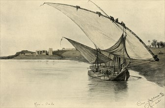 Felucca on the Nile at Kom Ombo, Egypt, 1898.  Creator: Christian Wilhelm Allers.