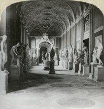 'Gallery of statues in the Vatican', c1909. Creator: Unknown.
