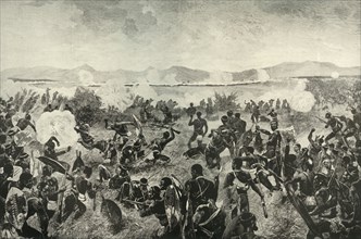 'The Battle of Ulundi - Final Rush of the Zulus. The British Square in the Distance', 1900. Creators: Unknown, Richard Caton Woodville II.