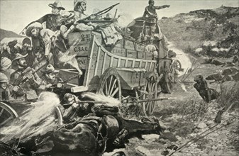 'The Matabele War - Defending a Laager', 1900. Creator: Richard Caton Woodville II.