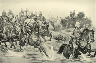 'The Great Advance: Royal Horse Artillery (Cavalry Division) Crossing the Vaal', 1901. Creator: Richard Caton Woodville II.