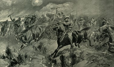 'The Fight at Brakenlaagte: Boers Charging', 1902. Creator: John Charlton.