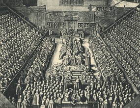 'The Trial of the Earl of Strafford in Westminster Hall, 1641', 1947. Creator: Wenceslaus Hollar.
