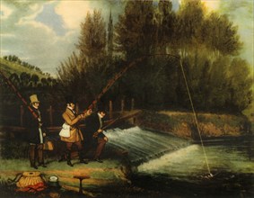 'Trolling for Pike in the River Lea', 1831, (1941).  Creator: James Pollard.