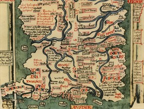 'Matthew Paris's Map of Great Britain, c.1250', (1944).  Creator: Matthew Paris.