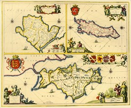 'The Isle of Anglesey, The Isle of Man and the Isle of Wight', 1650, (1946).  Creator: Unknown.