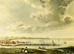 'A View of the Bay and Pier of Douglas, Isle of Man', 19th century?, (1946).  Creator: J. Burman.