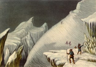 Stage in the ascent of Mont Blanc, c1853, (1946).  Creator: George Baxter.