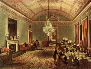 'The Great Subscription Room at Brooks's, St. James's Street, London', 1808, (1947).  Creators: Thomas Rowlandson, Augustus Charles Pugin.