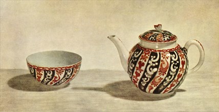 Worcester teapot and bowl, c1765-1770, (1944).  Creator: Unknown.