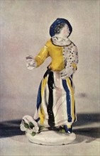 'A Worcester Figure of a Lady in a Blue Hat with Yellow Jacket..., c1765', (1944).  Creator: Unknown.