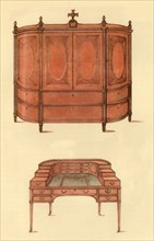 Design for a cupboard and desk for Carlton House, 1787, (1946).  Creator: Unknown.
