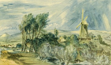'Ford Road and Rope Walk Showing the Windmill, near Folkestone', 1947. Creator: John Constable.