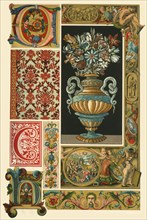 Italian Renaissance illumination, weaving, and marbre-mosaic, (1898). Creator: Unknown.