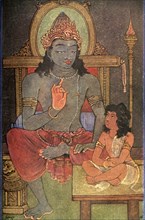 'Krishna instructing Arjuna', 1920. Creator: Unknown.