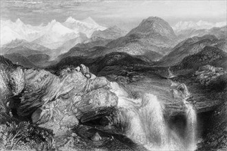 'Falls near the Source of the Jumna', 1838. Creator: George Francis White.