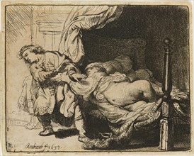 Joseph and Potiphar's Wife [Gen. 39: 7-12], 1634. Creator: Rembrandt Harmensz van Rijn.