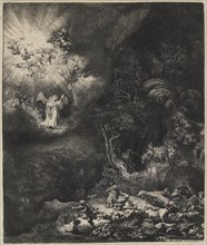The Angel appearing to the shepherds, 1634. Creator: Rembrandt Harmensz van Rijn.