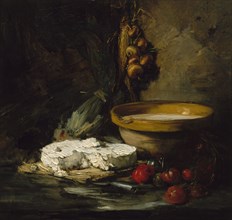 Still Life with Cheese, probably late 1870s. Creator: Antoine Vollon.