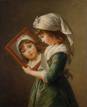 Julie Le Brun (1780-1819) Looking in a Mirror, 1787. Creator: Elisabeth Louise Vigee-LeBrun.
