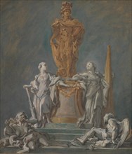 Study for a Monument to a Princely Figure. Creator: Francois Boucher.