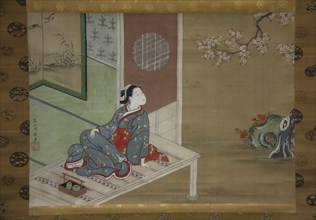 Courtesan Resting on the Veranda, 18th century. Creator: Furuyama Moromasa.