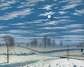 Winter Scene in Moonlight, 1869. Creator: Henry Farrer.