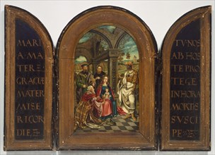 Adoration of the Magi, probably seventeenth century. Creator: Imitator of Netherlandish (Antwerp Mannerist) Painter.