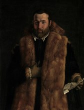 Portrait of a Man in a Fur-Trimmed Coat, ca. 1540. Creator: Italian (Lombard) Painter (ca. 1540).