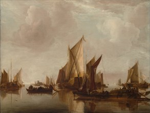 A State Yacht and Other Craft in Calm Water, ca. 1660. Creator: Jan van de Cappelle.