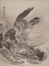 Eagle Attacking Fish, ca. 1887. Creator: Kawanabe Kyosai.