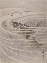 Fish in a Whirlpool, ca. 1887. Creator: Kawanabe Kyosai.