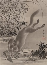Fox Catching Bird, ca. 1887. Creator: Kawanabe Kyosai.