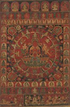 Mandala of the Sun God Surya Surrounded by Eight Planetary Deities, dated, likely 1379. Creator: Kitaharasa.