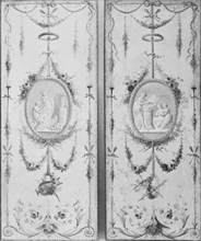 Decorative panel (one of a pair), 18th century. Creator: Manner of Le Riche (active from 1780 at Versailles).