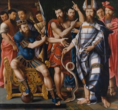 Moses and Aaron before Pharaoh: An Allegory of the Dinteville Family, 1537. Creator: Master of the Dinteville Allegory.