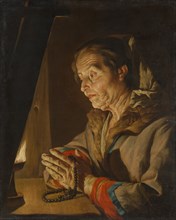 Old Woman Praying, late 1630s or early 1640s. Creator: Matthias Stomer.
