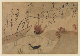 Sixth Month from Fujiwara no Teika?s "Birds and Flowers of the Twelve Months" , 1743. Creator: Ogata Kenzan.
