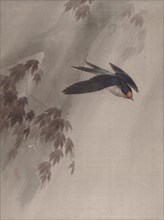 A Swallow in the Rain, ca. 1891-92. Creator: Okada Baison.