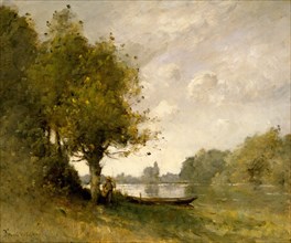 A Pond near Nangis, 1880-95. Creator: Paul-Désiré Trouillebert.