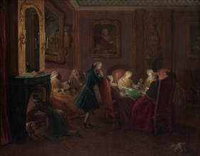 Card Players in a Drawing Room. Creator: Pierre Louis Dumesnil.