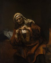 Old Woman Cutting Her Nails, ca. 1655-60. Creator: Style of Rembrandt (Dutch, second or third quarter 17th century).