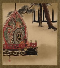 Lacquer Paintings of Various Subjects: Drum for Gagaku Dance, 1882. Creator: Shibata Zeshin.