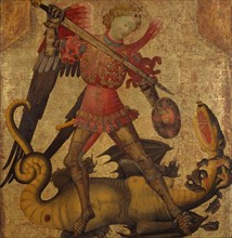 Saint Michael and the Dragon, ca. 1405. Creator: Spanish (Valencian) Painter (active in Italy, early 15th century).