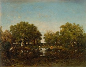 The Pool (Memory of the Forest of Chambord), 1839. Creator: Theodore Rousseau.
