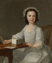 Girl Building a House of Cards, mid-18th century. Creator: Attributed to Thomas Frye (Irish, Dublin, born ca. 1711-12, died 1762 London).