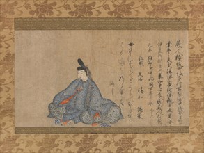 Ariwara Narihira (825-880)... Fujifusa version of Thirty-six Immortal Poets, 1st half 15th cent. Creator: Unknown.